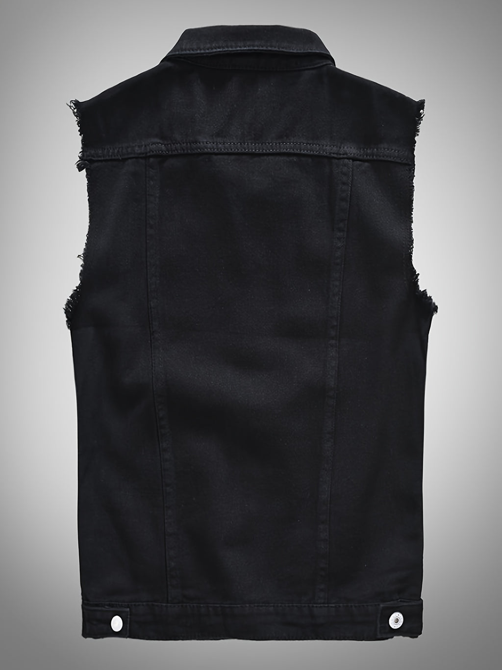 Veste décontractée en denim pour homme - Style moto, couleur unie, boutonnage, tissu non extensible, idéale pour le printemps\u002Fl'automne